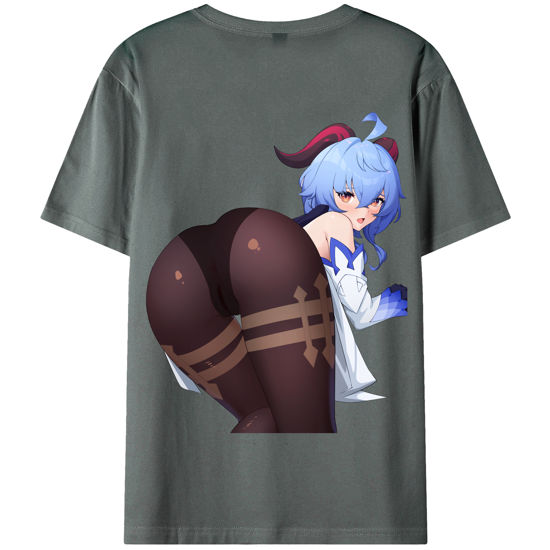 げんし神 甘雨 かんう genshin Ganyu 綿100％半袖Tシャツ（背面プリント）